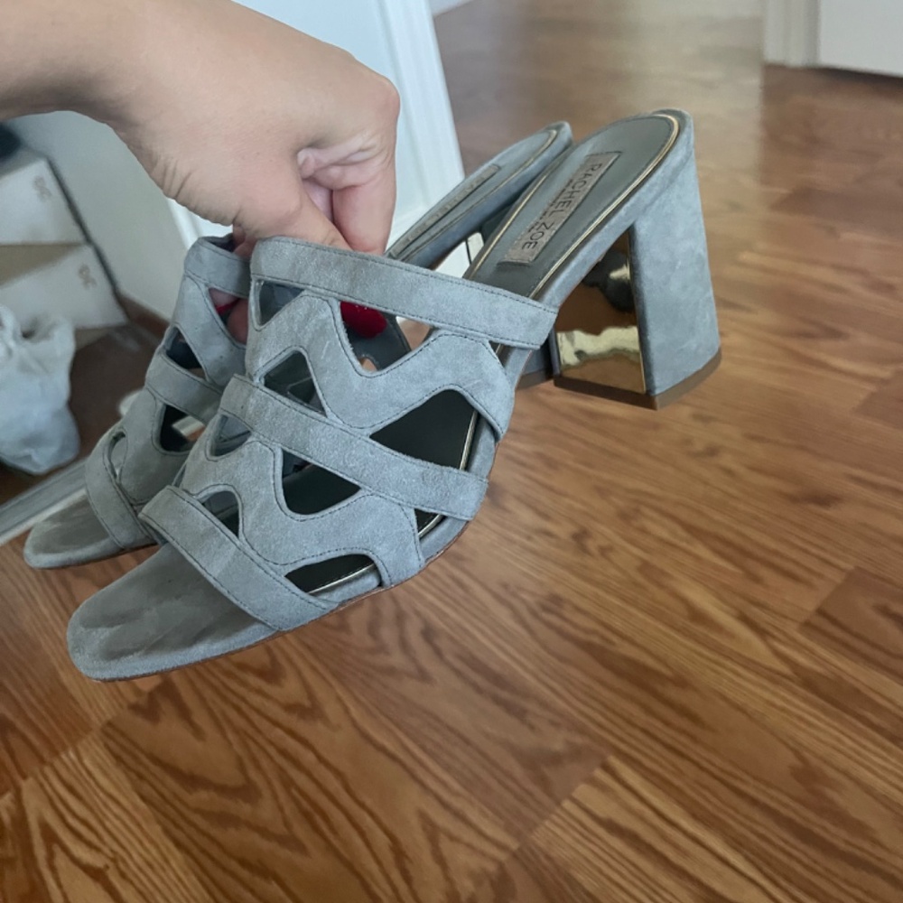 Rachel Zoe Zig Zag Genieva Grey Mules